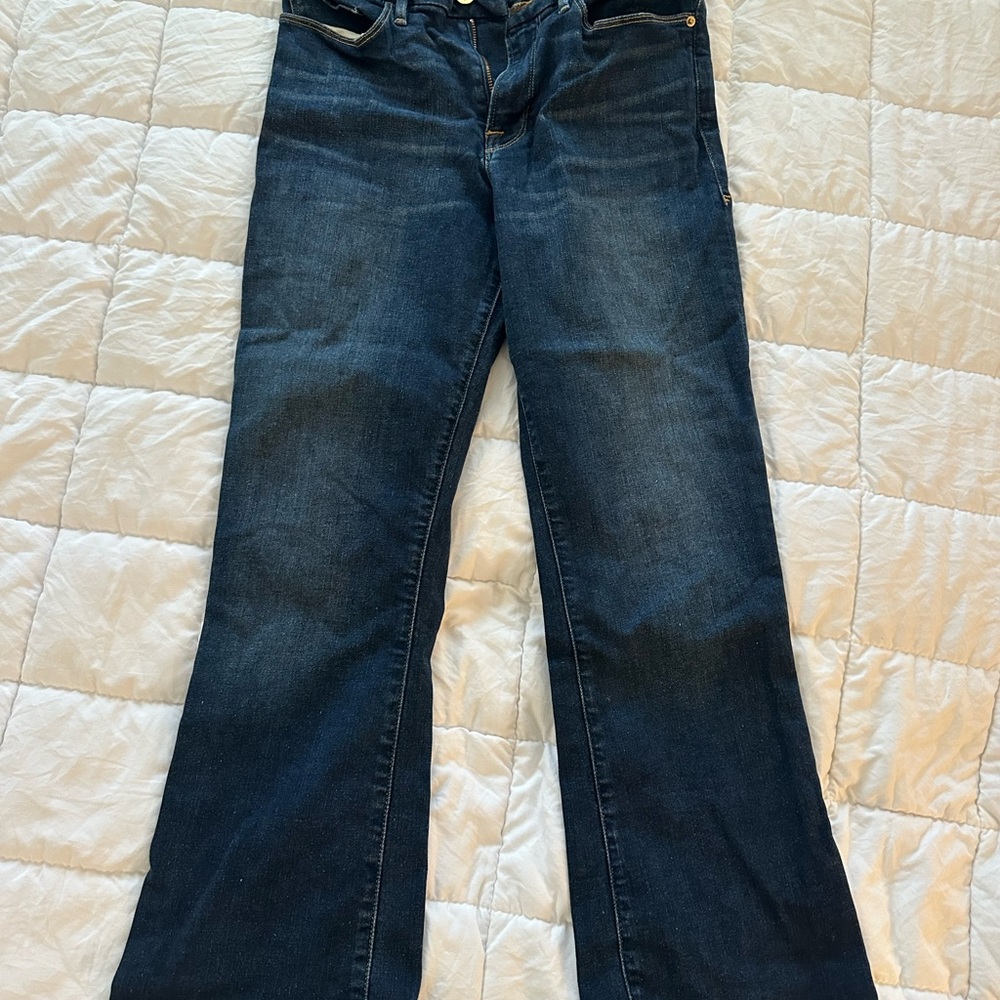 Frame Denim Indigo Wide Leg Jeans